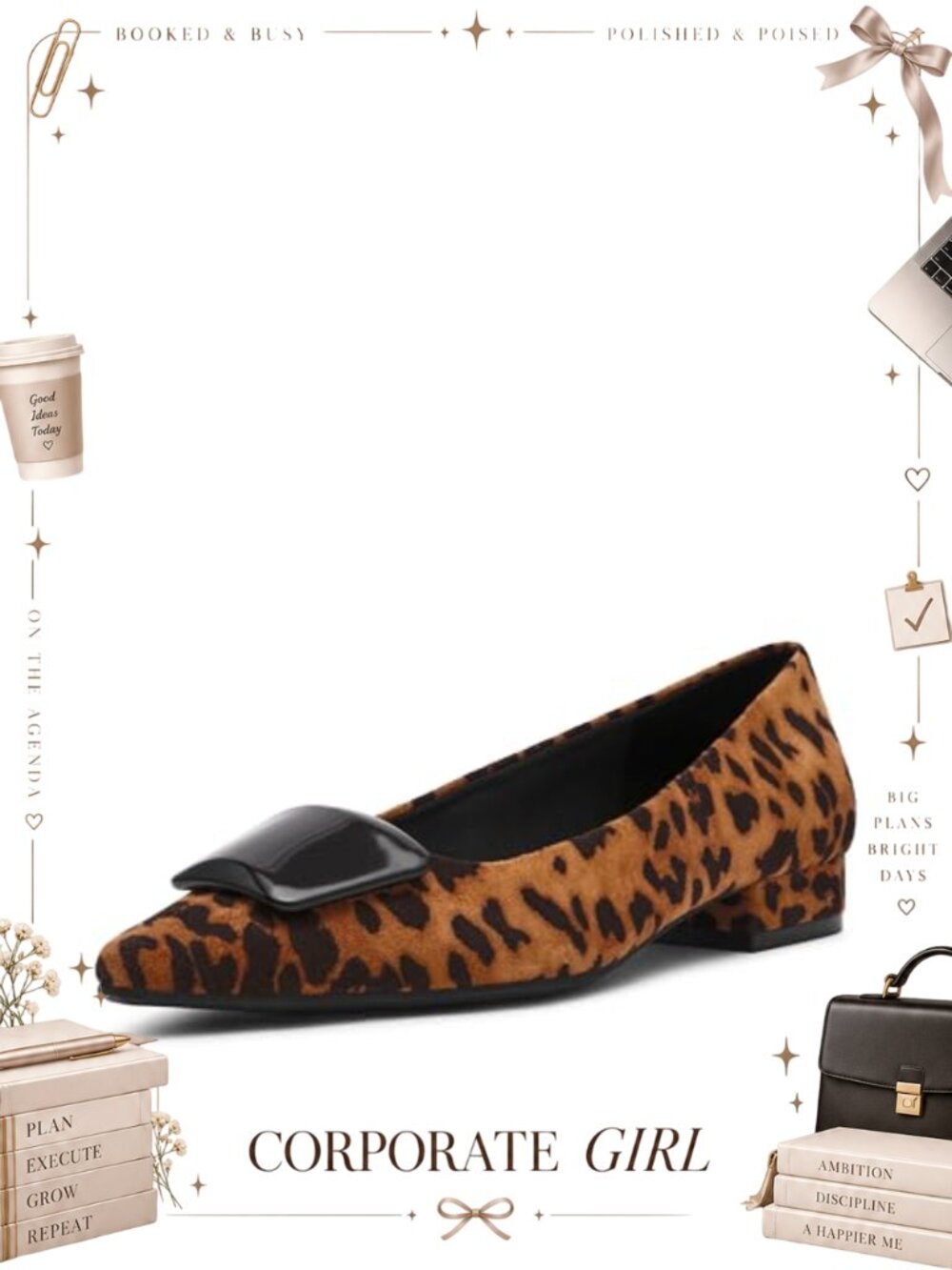 Womens Crawford Ballet Flat Leopard Print Pull-On Casual Closed Toe